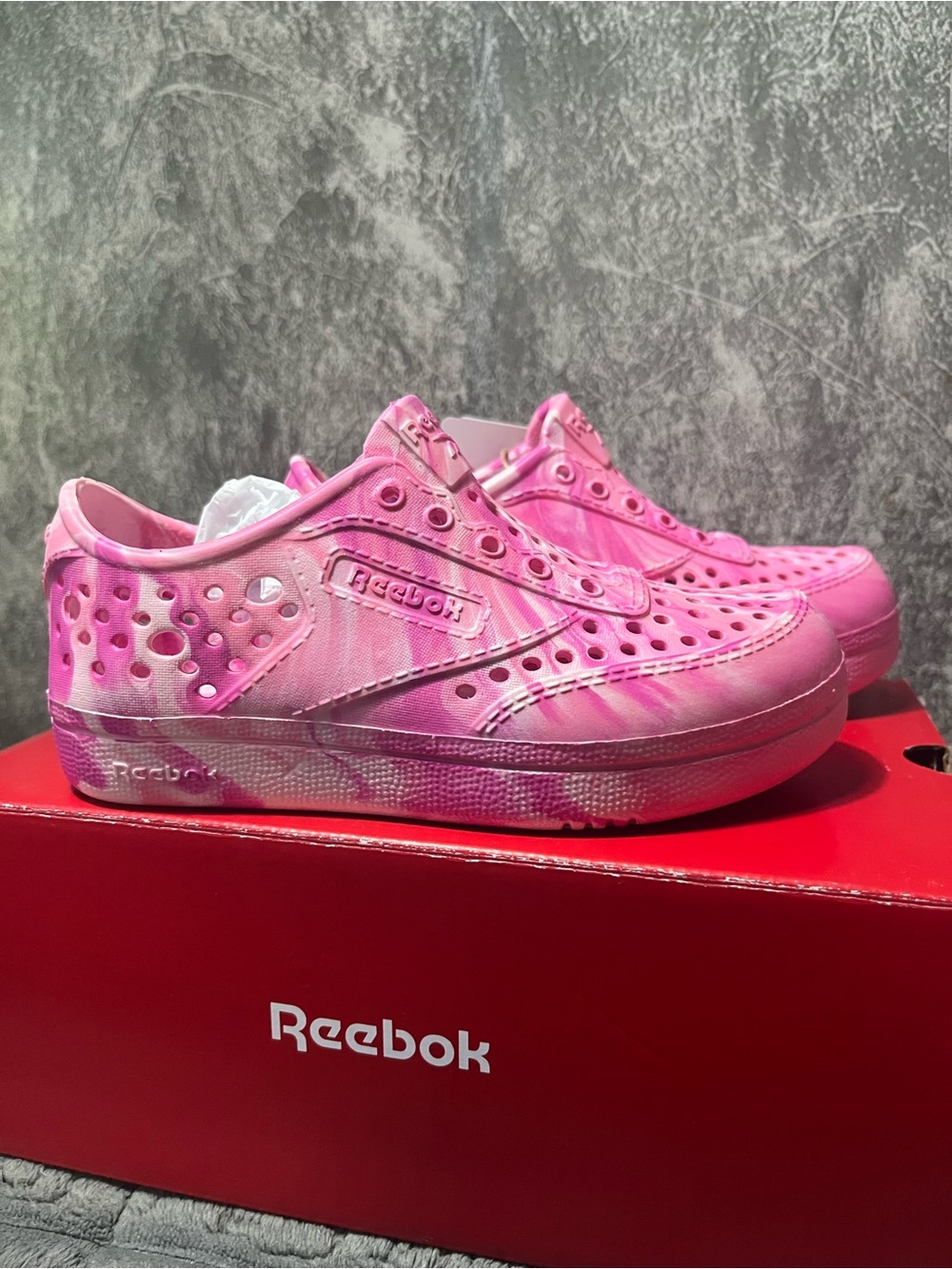 Reebok Kids Pink Slip-On Perforated Sneakers